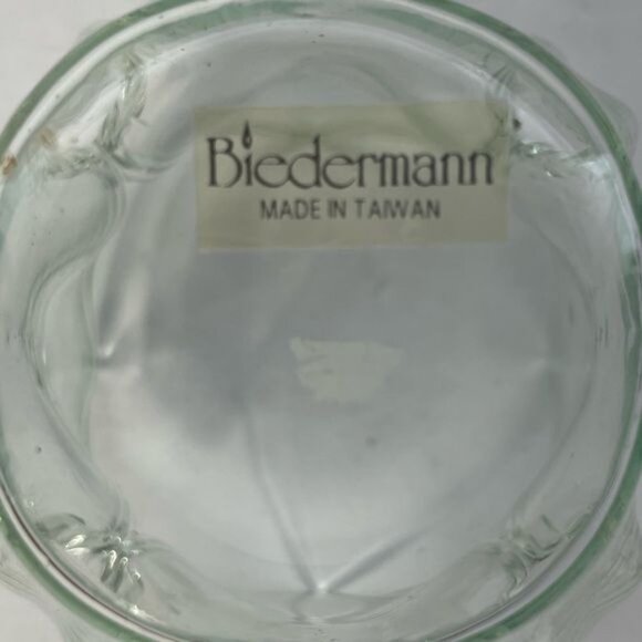 Vintage Biedermann Clear Glass Folded Handkerchief Votive Glass - Picture 5 of 6
